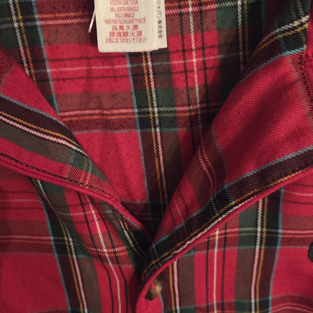 Disney Pajama Top Red Plaid with Mickey Mouse - Picture 2 of 5